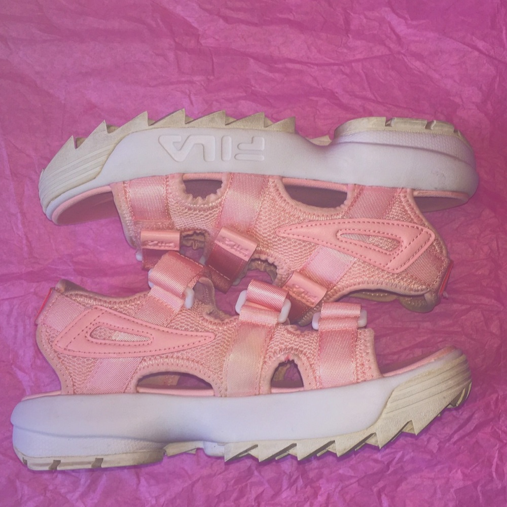 Pink size 6 Fila open toe platform sandals